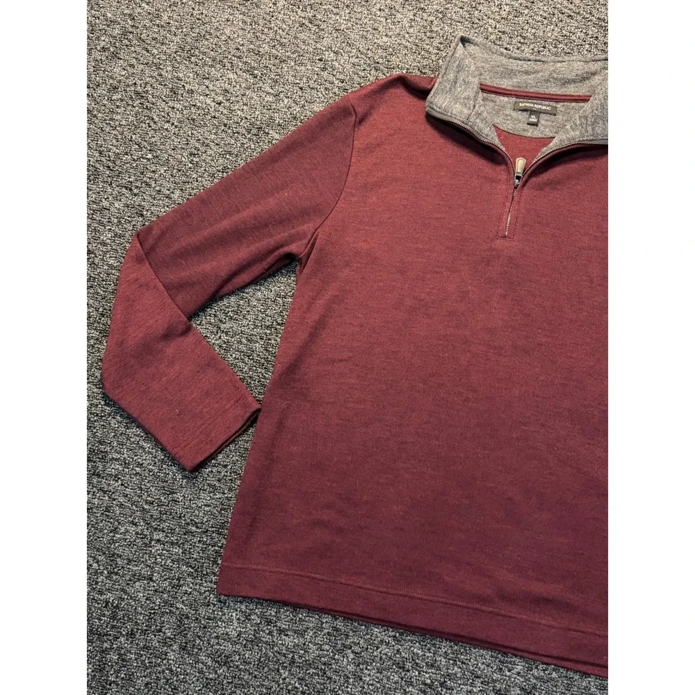Banana Republic Quarter Zip Pullover‎ Burgundy Casual Night Out XL Mens